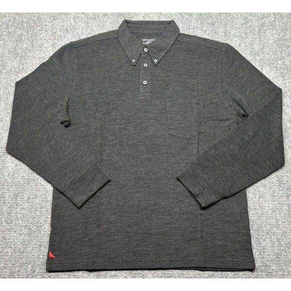 UNTUCKit Zingaro Polo Shirt Mens L Long Sleeve Charcoal Cotton Blend New - Picture 1 of 10